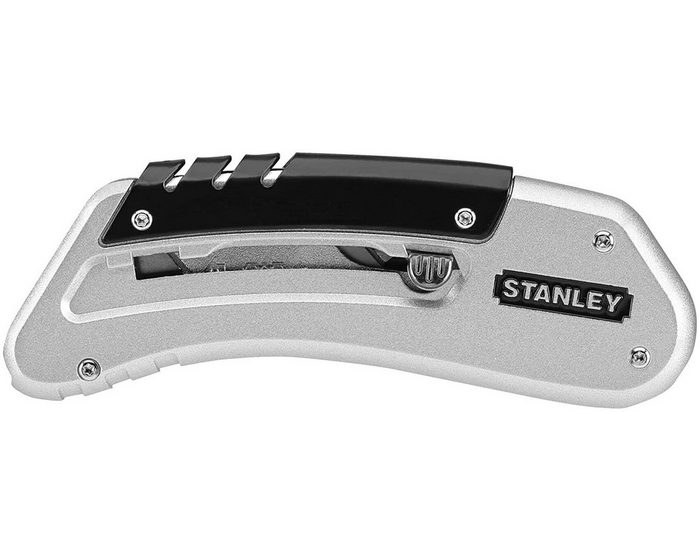 STANLEY Taschenmesser Stanley Quickslide Sportmesser ergonomischer Metallkorpus werkzeugloser Klingenwechsel Gürtelklemme 0-10-810 (1 St) RY12886