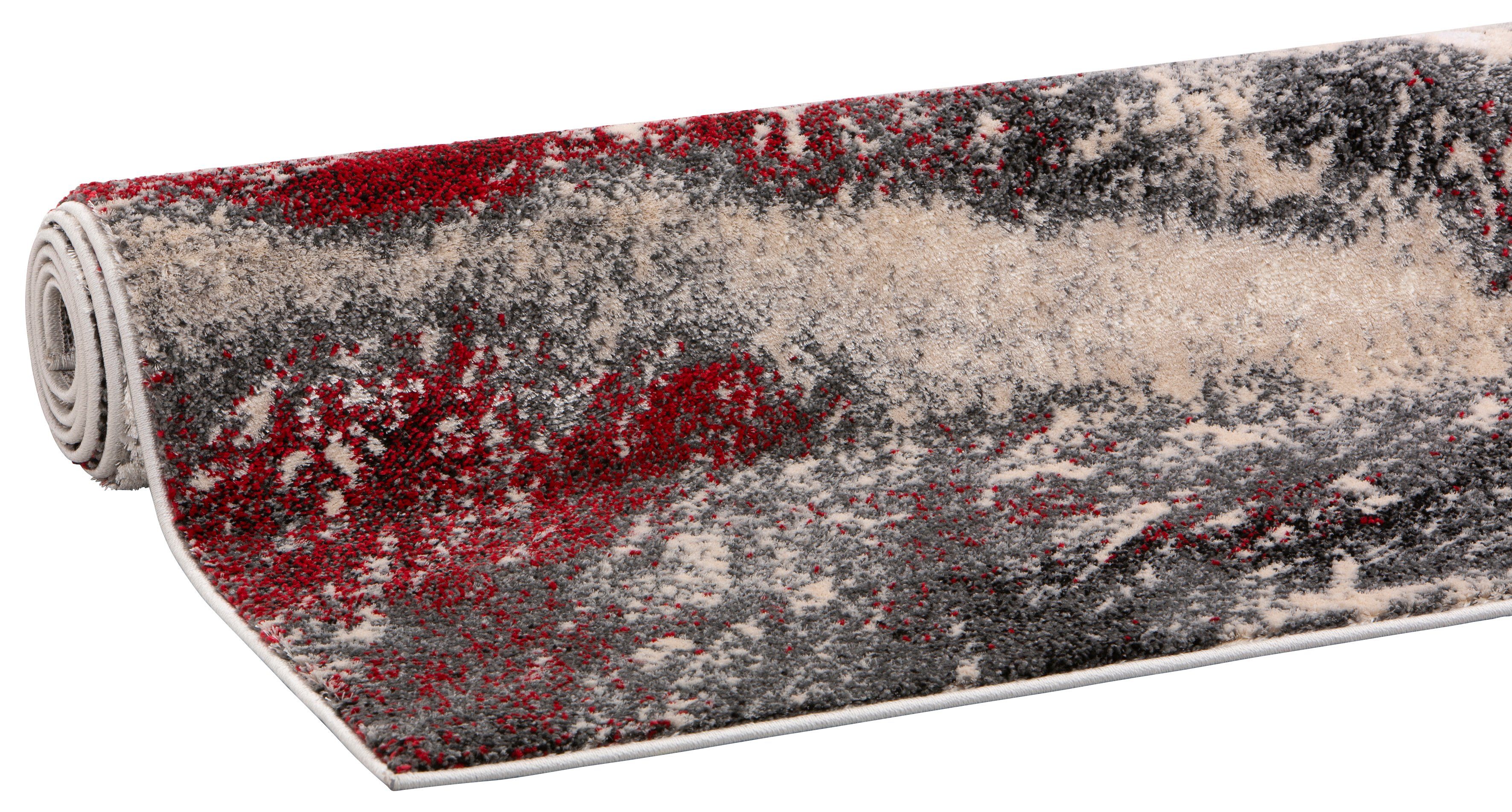 Teppich, 12 Haptik, rechteckig, - my weich Wende mm, Dario, Marmor-Design, angenehme Höhe: home, modernes rot Teppich