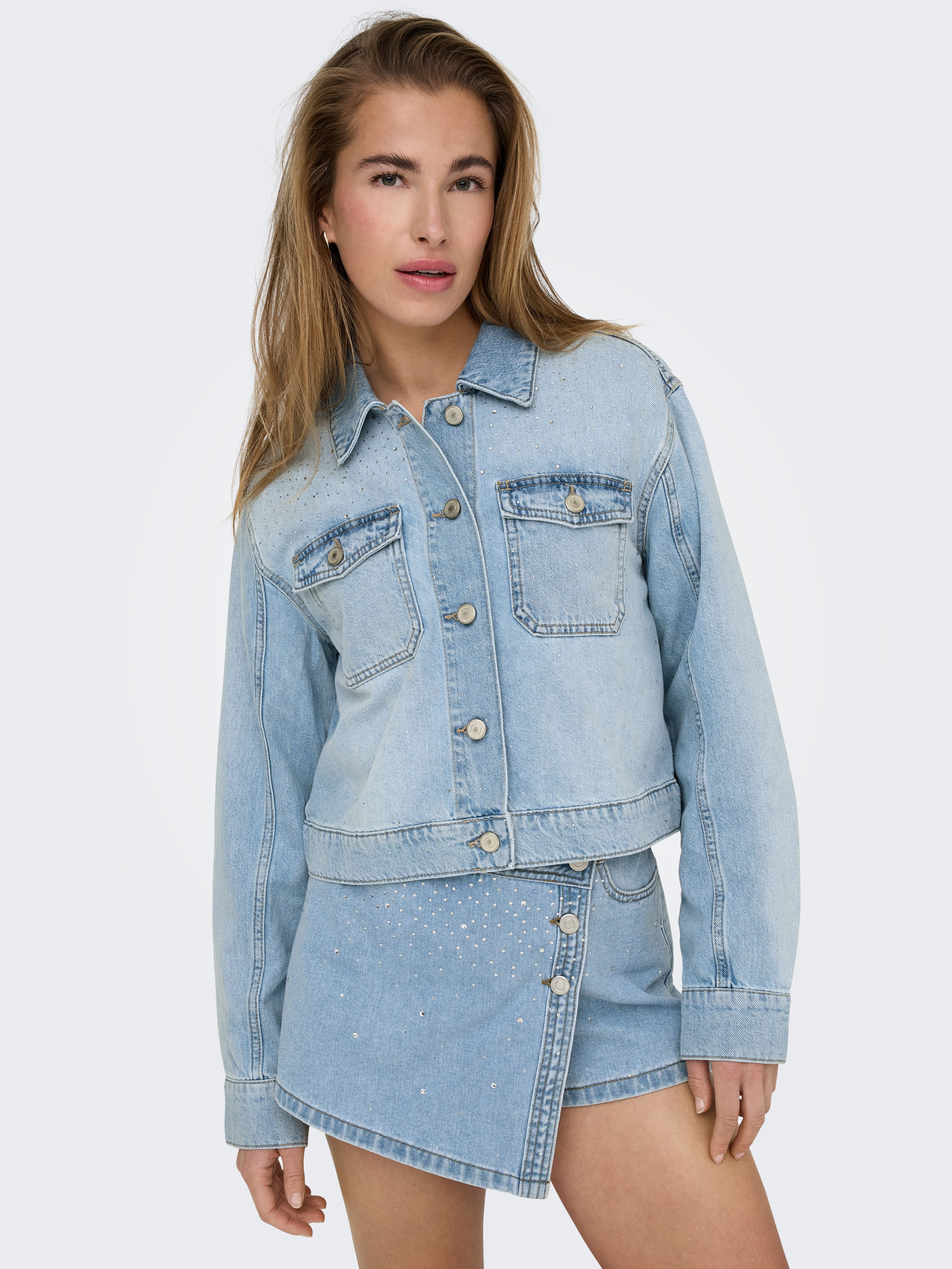 ONLY Jeansjacke ONLLUMI LS RHINESTONE JACKET DNM PIM günstig online kaufen