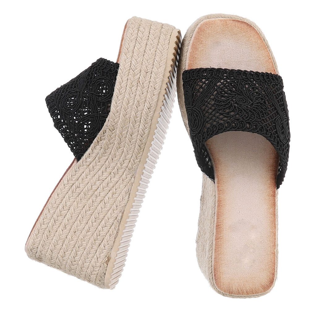 Ital-Design Wedge-Pantoletten mit Stickerei für Damen günstig online kaufen