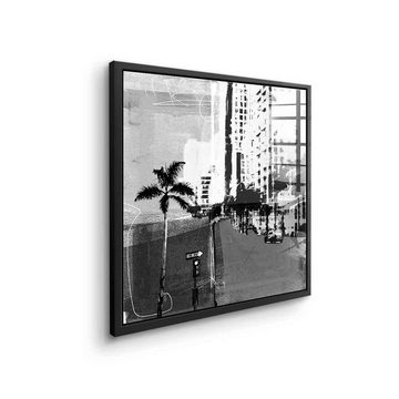 DOTCOMCANVAS® Acrylglasbild Vintage Miami - Acrylglas, Vintage Miami Acrylglasbild quadratisch square schwarz weiß