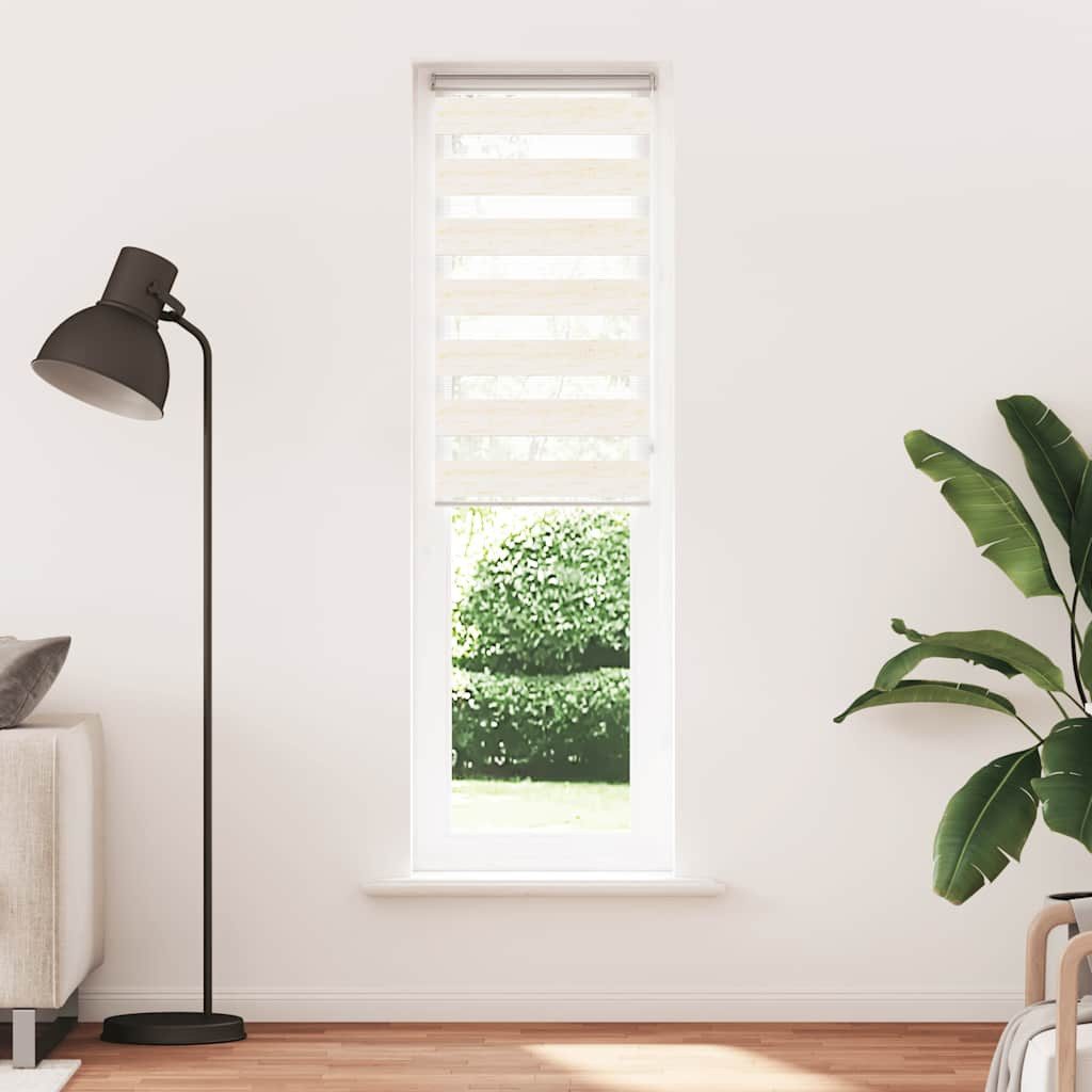 Rollo Doppelrollo Marmorbeige 55x230 cm Stoffbreite 50,9 cm Polyester, vidaXL