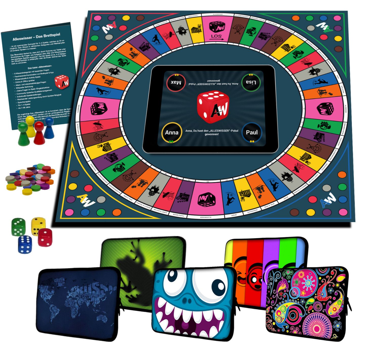 ALLESWISSER Spiel interaktiv Quizspiel, Wissensspiel, Familienspiel mit App, Alleswisser - Das Brettspiel – Bild 2 von 5
