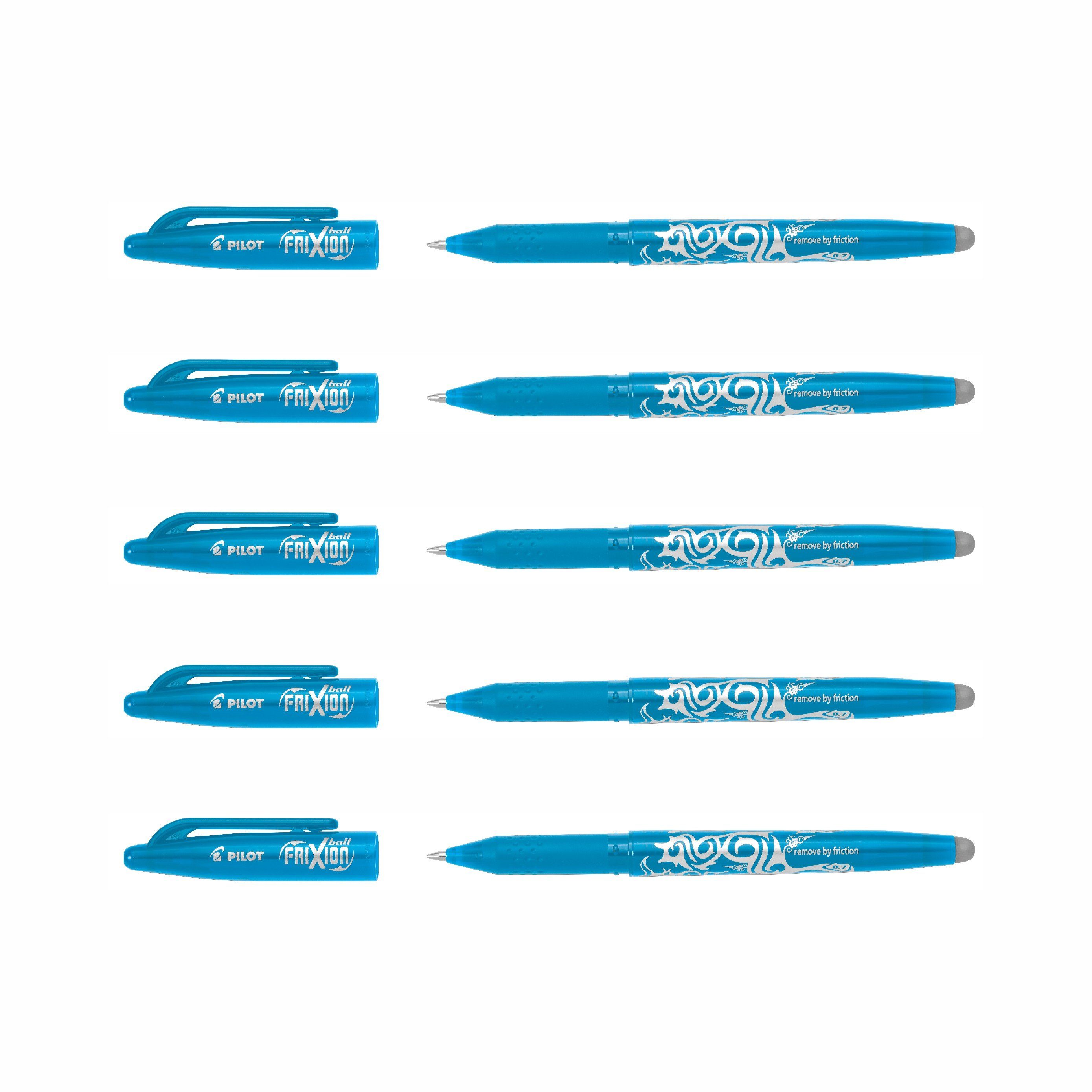 PILOT Tintenroller Frixion Ball 0.7 (5-tlg) hellblau - 5er-Set