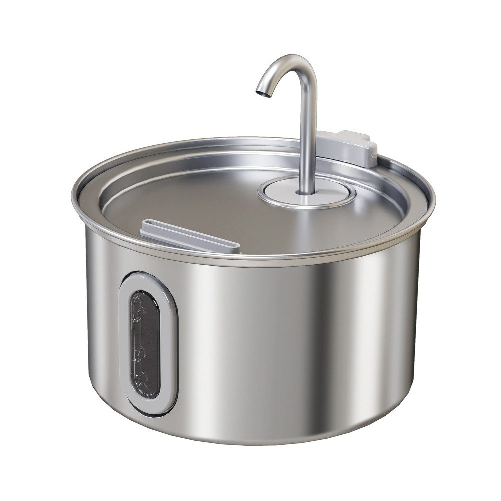 HT Trinkbrunnen Katzenbrunnen 2,5L Trinkbrunnen für Katzen, mit leiser Pumpe LED Aktivkohlefilter, 19,4 x 19,4 x 18,7 cm