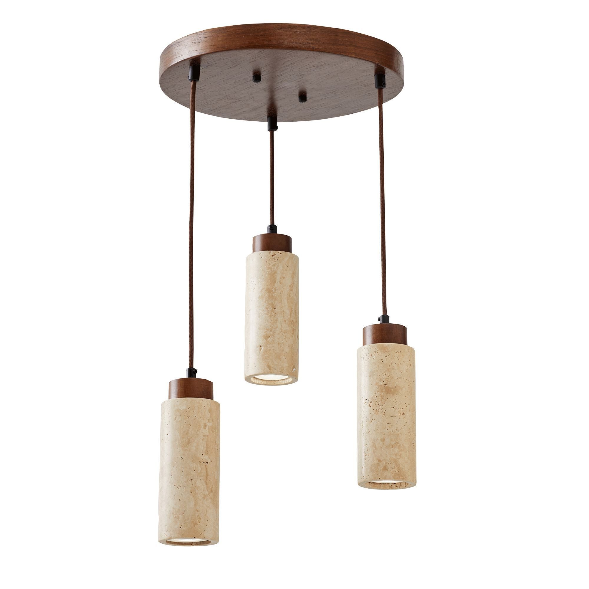 Opviq Kronleuchter Babil-C, LED wechselbar, Travertin-Kappe