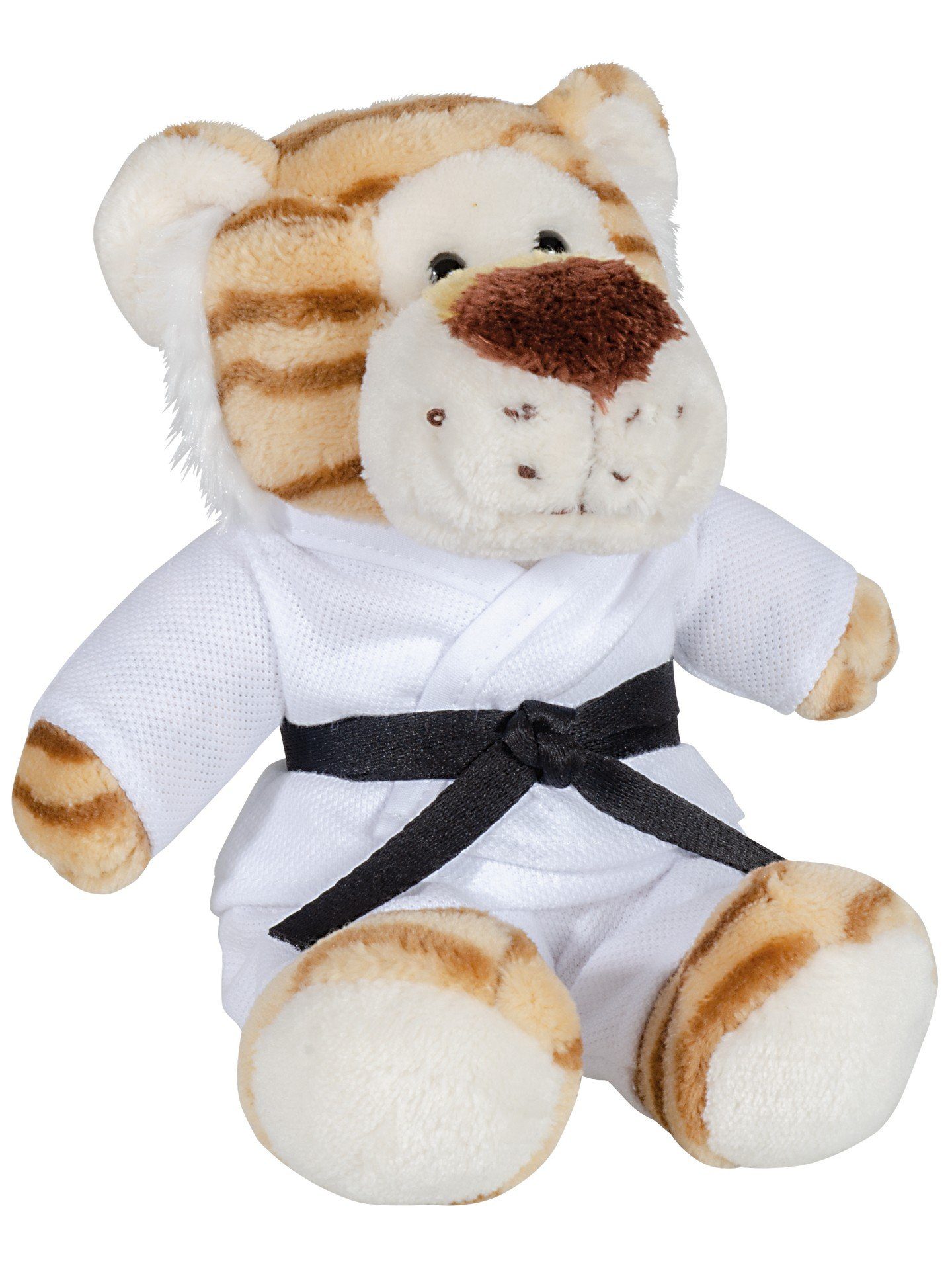 BAY-Sports Kuscheltier Plüschtier Tiger Joe Teddy Bär Karate Kampfsport Geschenk Kinder (Glücksbringer), Taekwondo, Kickboxen, Budo, Glücksbringer