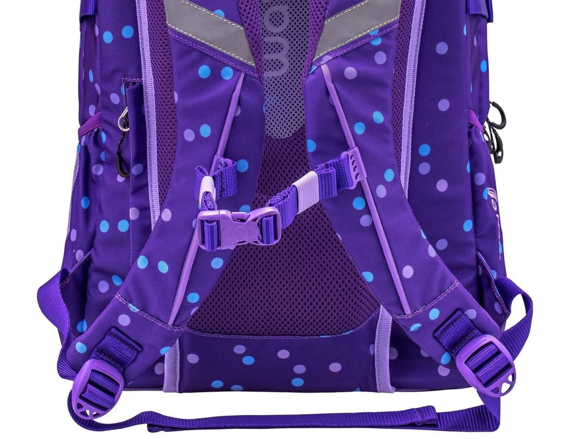 Regenhülle Schulrucksack Infinity, ab Set mit Schultasche, weiterführende Purple Klasse, 5. Schule, Dots Wave