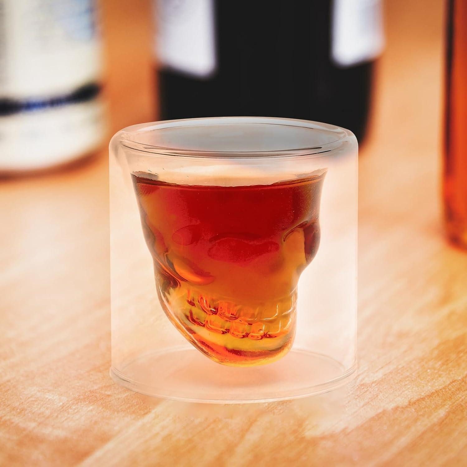 LuxusKollektion Schnapsglas Totenkopf Gläser Set 4 Stück Schädel Shotgläser 75ML Keine Marke