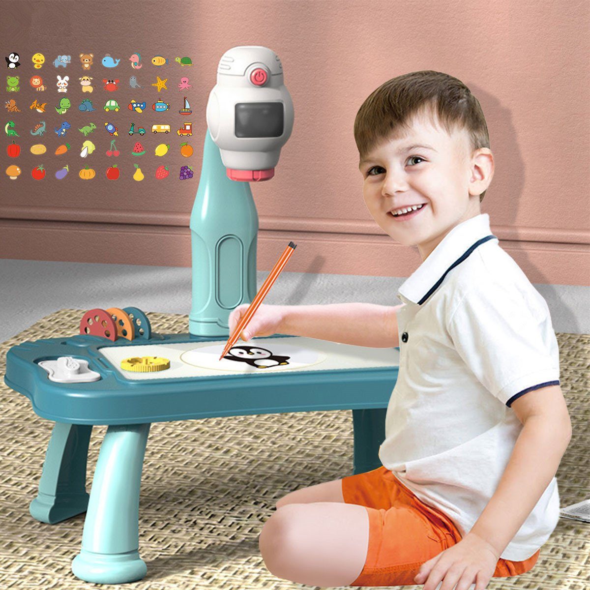 Projektor zum Malen Zubehör Spielzeug für Kinder Maltafel Zeichentafel 
