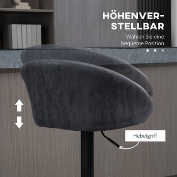 HOMCOM Barhocker höhenverstellbar, 360-Grad-Schwenk-Design, 57 cm x 50 cm x 84-104 cm (Set, 2 St., Barhocker), 110kg Belastung,Sitz