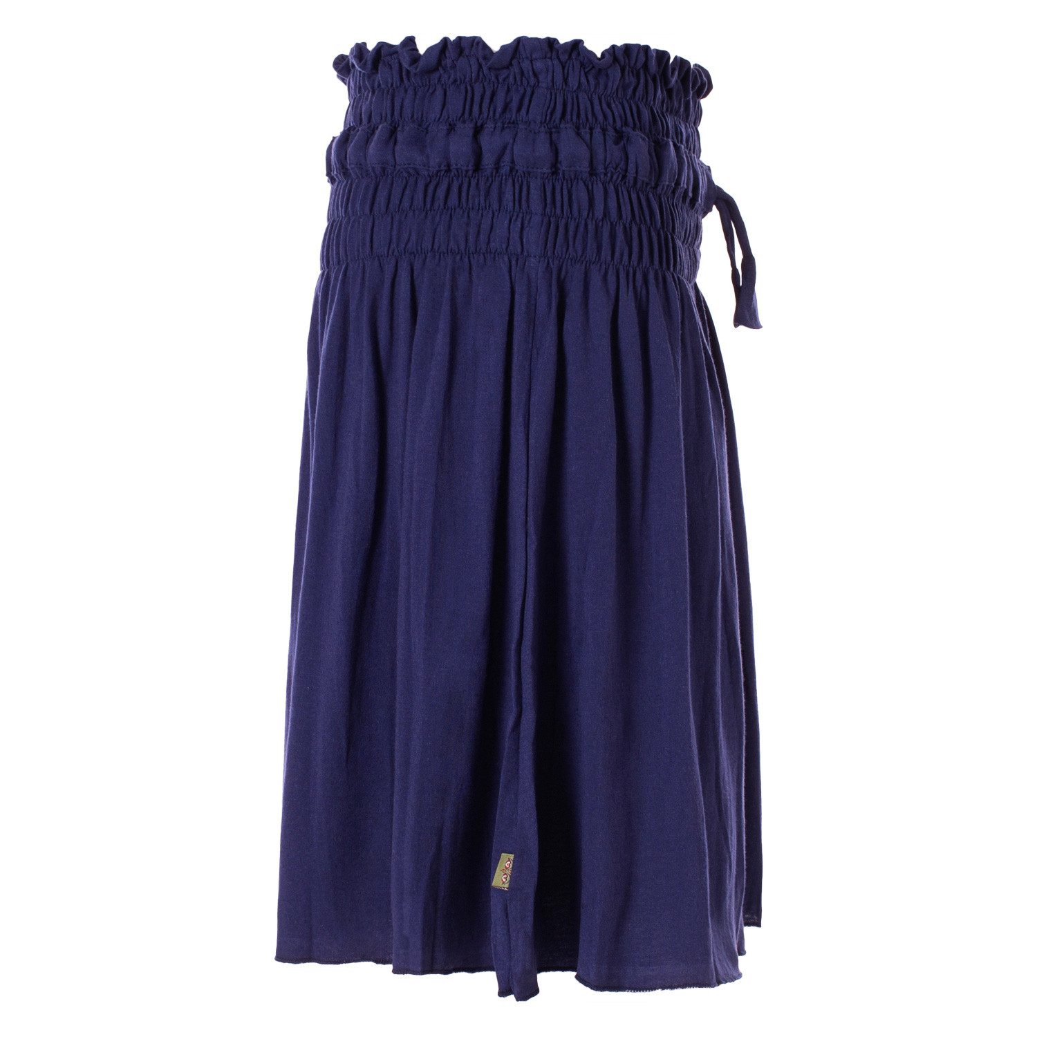 Vishes A-Linien-Rock Damen Rock knielang Basic-Rock Baumwoll-Rock Einfarbig Schlicht Boho, Hippie, Yoga Style