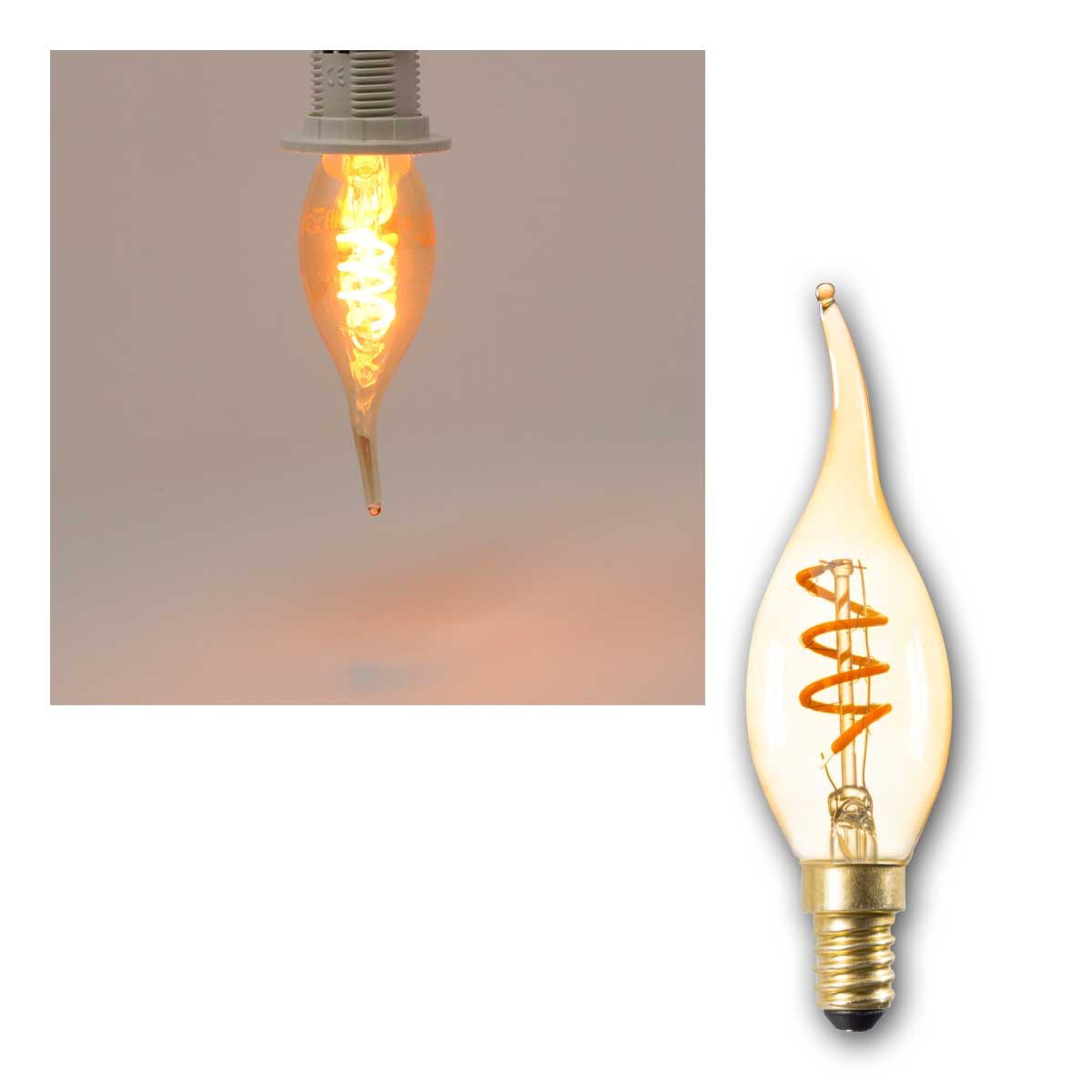 Kanlux LED-Leuchtmittel LED E14 Windstoß Kerzenlampe 2,5W 135lm SPIRAL XLE, warmweiß