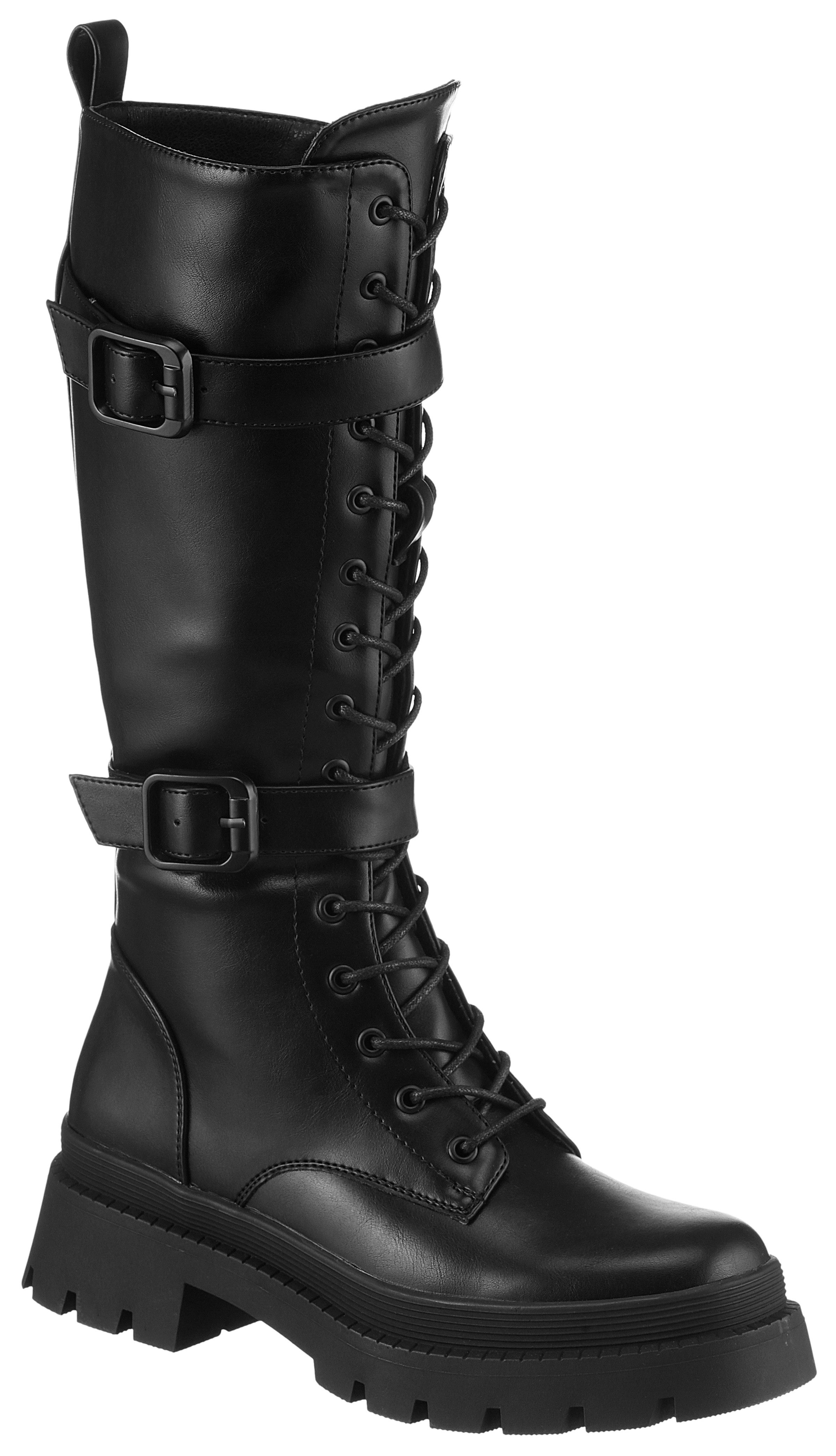 Aniston SHOES Schnürstiefel Langschaftstiefel, Profilsohle, Festival günstig online kaufen