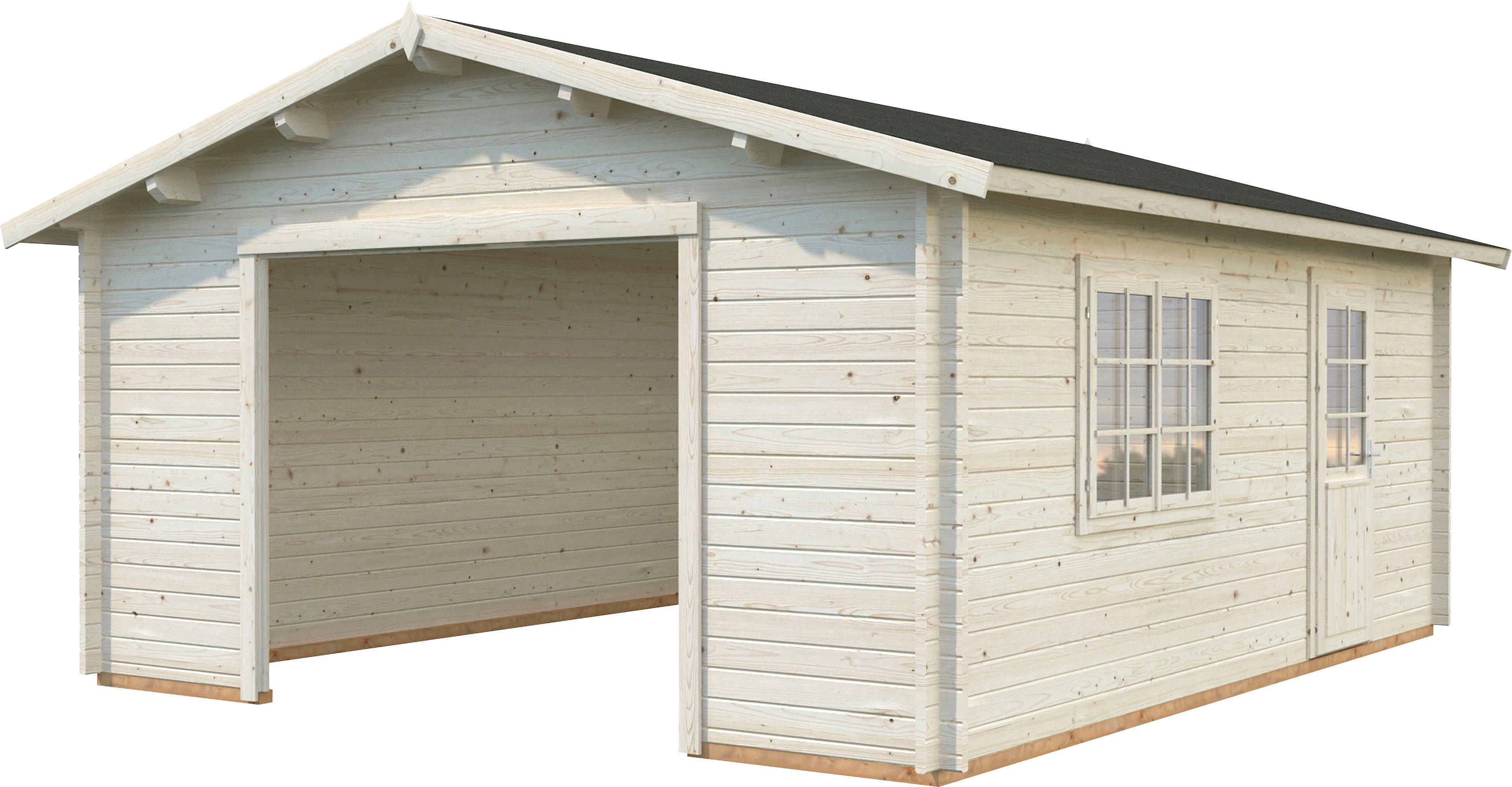 Palmako Garage Irene/Roger, BxTxH: 514x598x287 cm, ohne Tor, naturbelassen