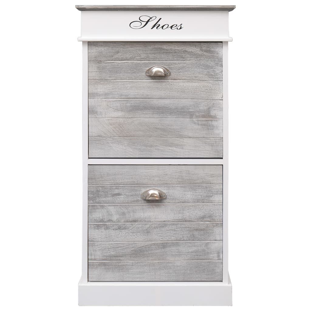 vidaXL Schuhschrank NA Schuhschrank Grau 50x28x98 cm Paulownia Holz