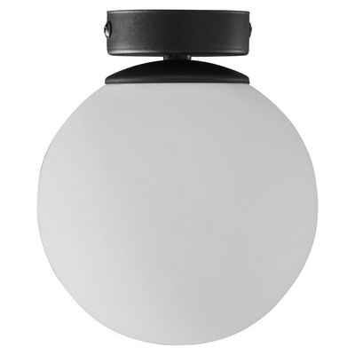 Licht-Erlebnisse Deckenleuchte PROSKO, ohne Leuchtmittel, Glas Kugel Schwarz Weiß Ø 16 cm H: 21 cm E27 Modern