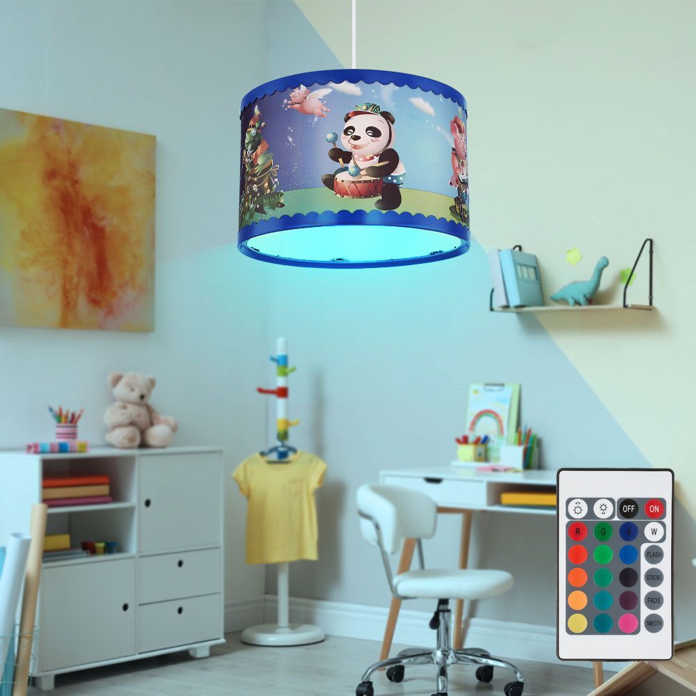 GLOBO LIGHTING LED-Hängeleuchte, Leuchtmittel inklusive, Warmweiß, Farbwechsel, Kinder Zimmer Decken Lampe dimmbar Tier Fernbedienung Hänge