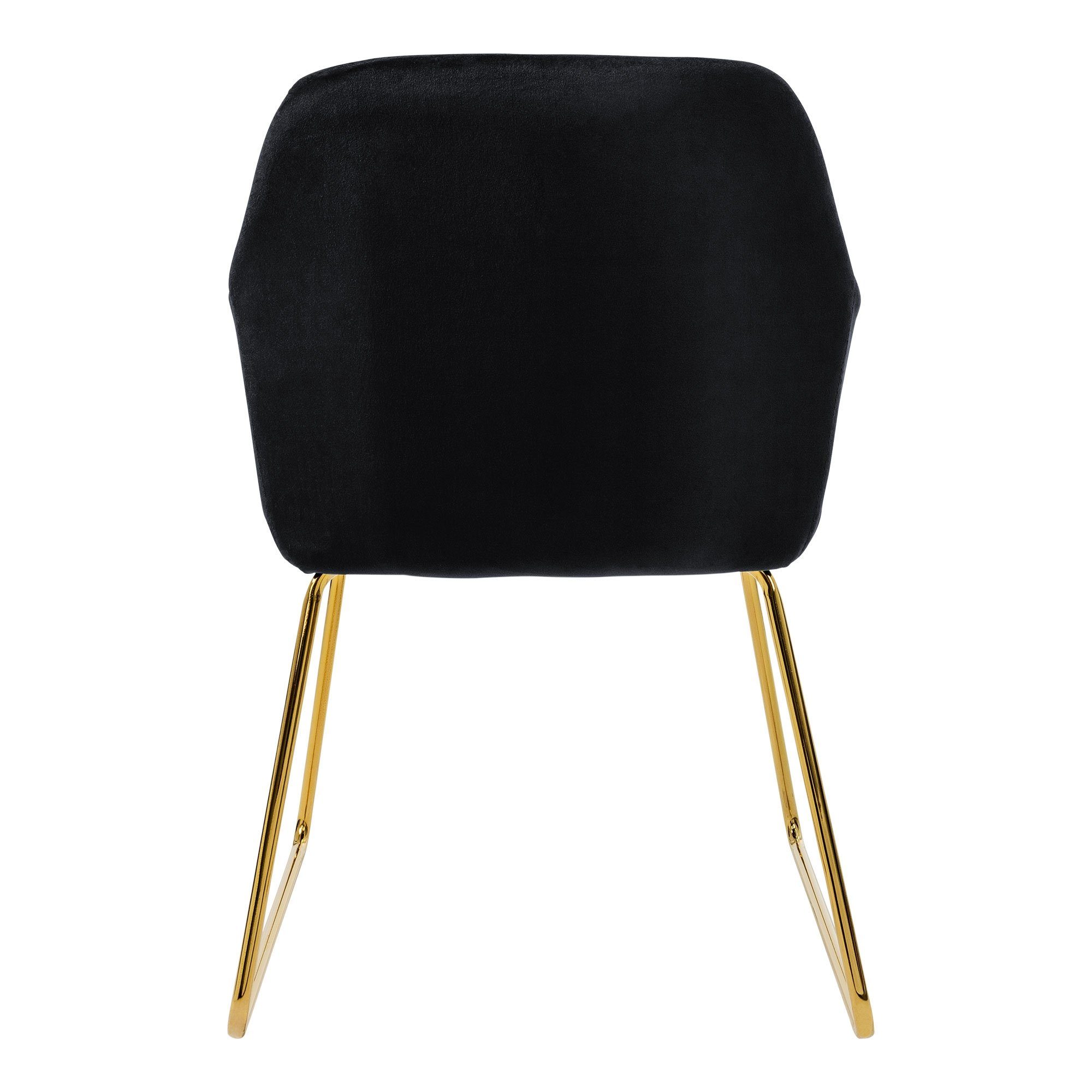 Set Küchenstühle Schwarz ergonomisch Stuhl Wohnzimmerstühle, Samtbezug Metallbeine ML-DESIGN 4er Polsterstühle