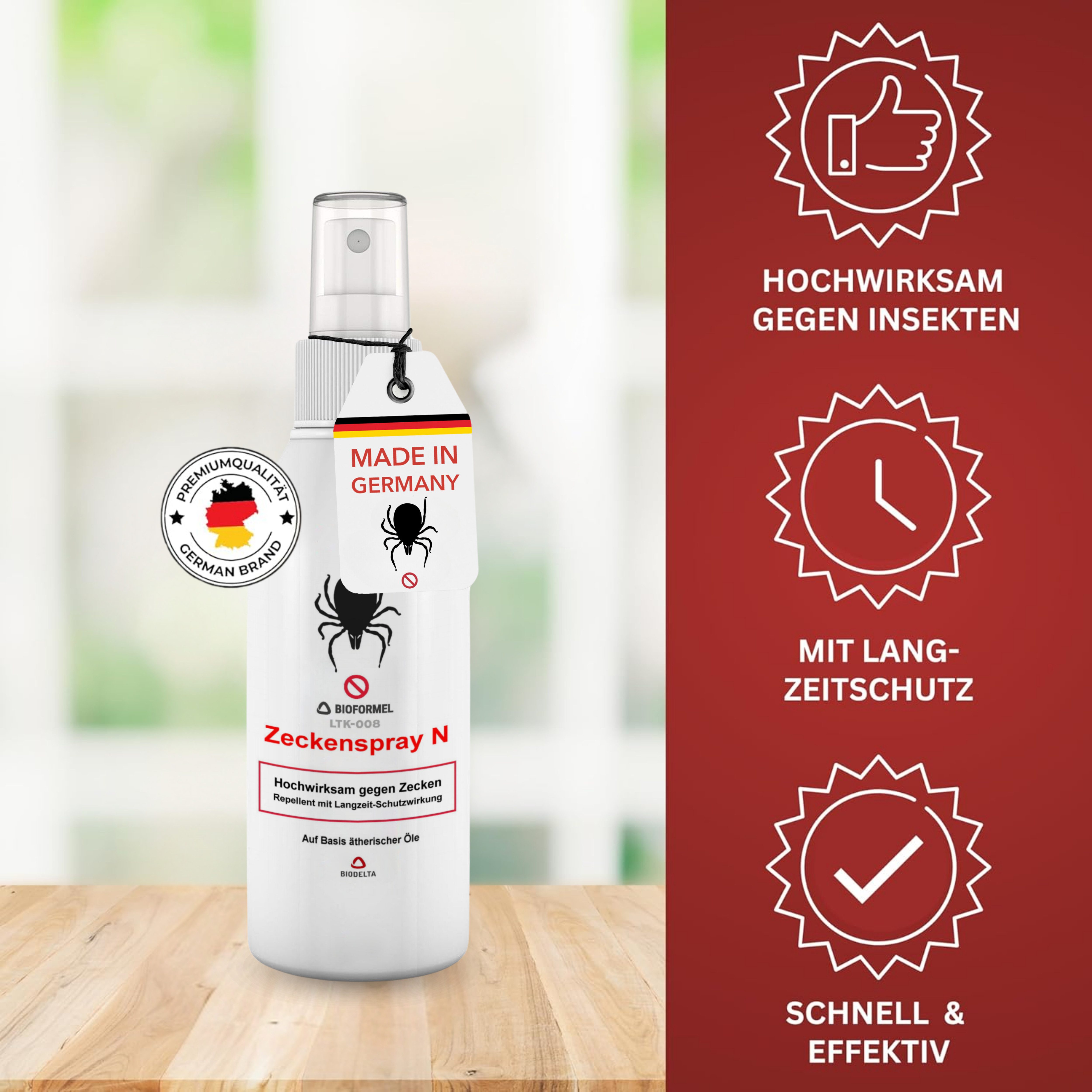 LTK-008 Biodelta Zeckenschutzmittel Zeckenspray N, 0.2 l, Sprühflasche, 200 ml
