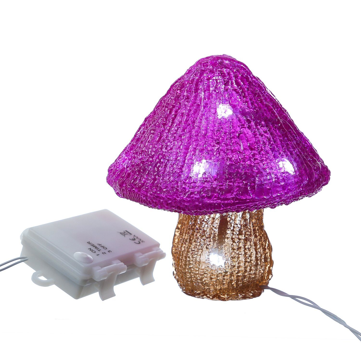 MARELIDA LED Dekoobjekt LED Pilze Acrylfigur 5 Pilze an Lichterkette Gartendekoration H: 15cm, LED Classic, kaltweiss (5300K bis 6000K)