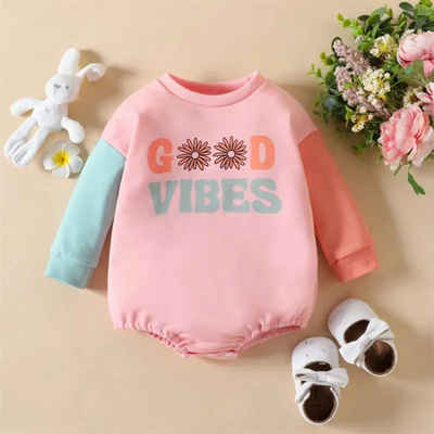 suebidou Body Baby und Kleinkind Sweatshirt Onepiece langarm "Good Vibes"