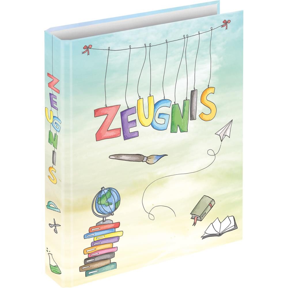 RNK Verlag Ringbuchmappe Zeugnisringbuch Schooldoodle DIN A4, 4-Ring-Mechanik Zeugnismappe