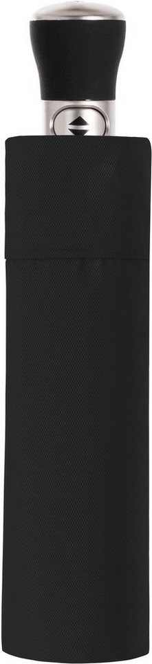 doppler MANUFAKTUR Taschenregenschirm Oxford Uni, schwarz, handgemachter  Manufaktur-Taschenschirm