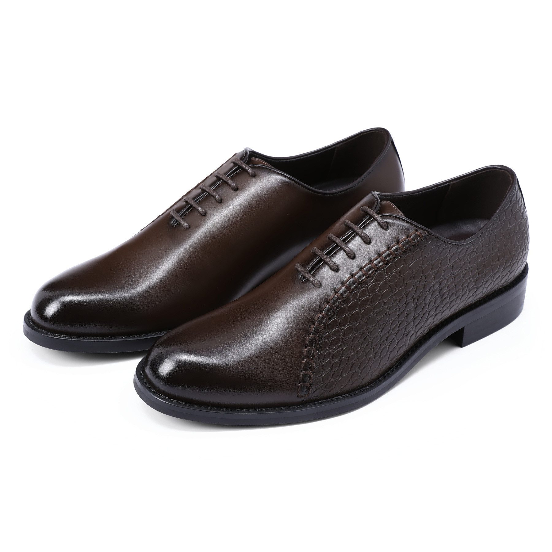 Allthemen Schnürschuh Herren Business Schnürschuhe mit Krokoprägung Klassisch Oxford