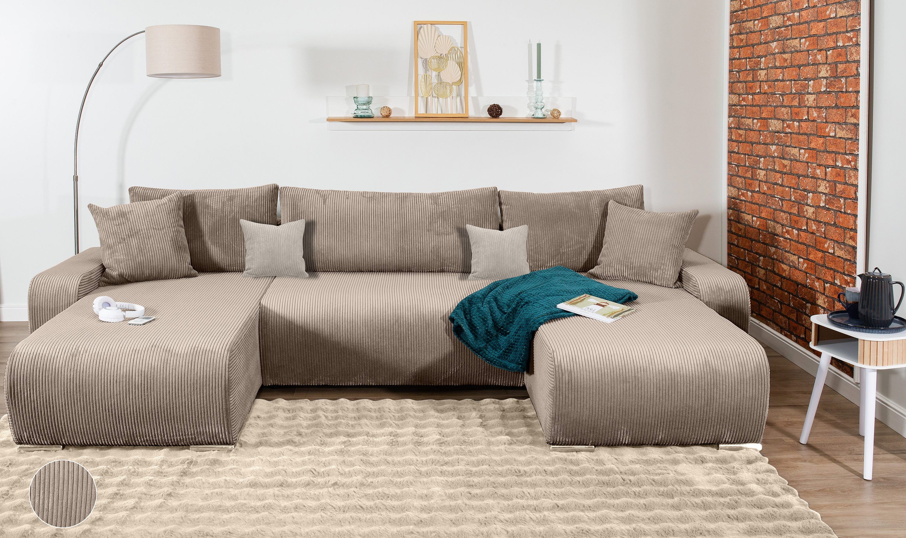 COLLECTION AB Wohnlandschaft "Paola U-Form, Breite 314 cm" Wohnlandschaft,2 günstig online kaufen