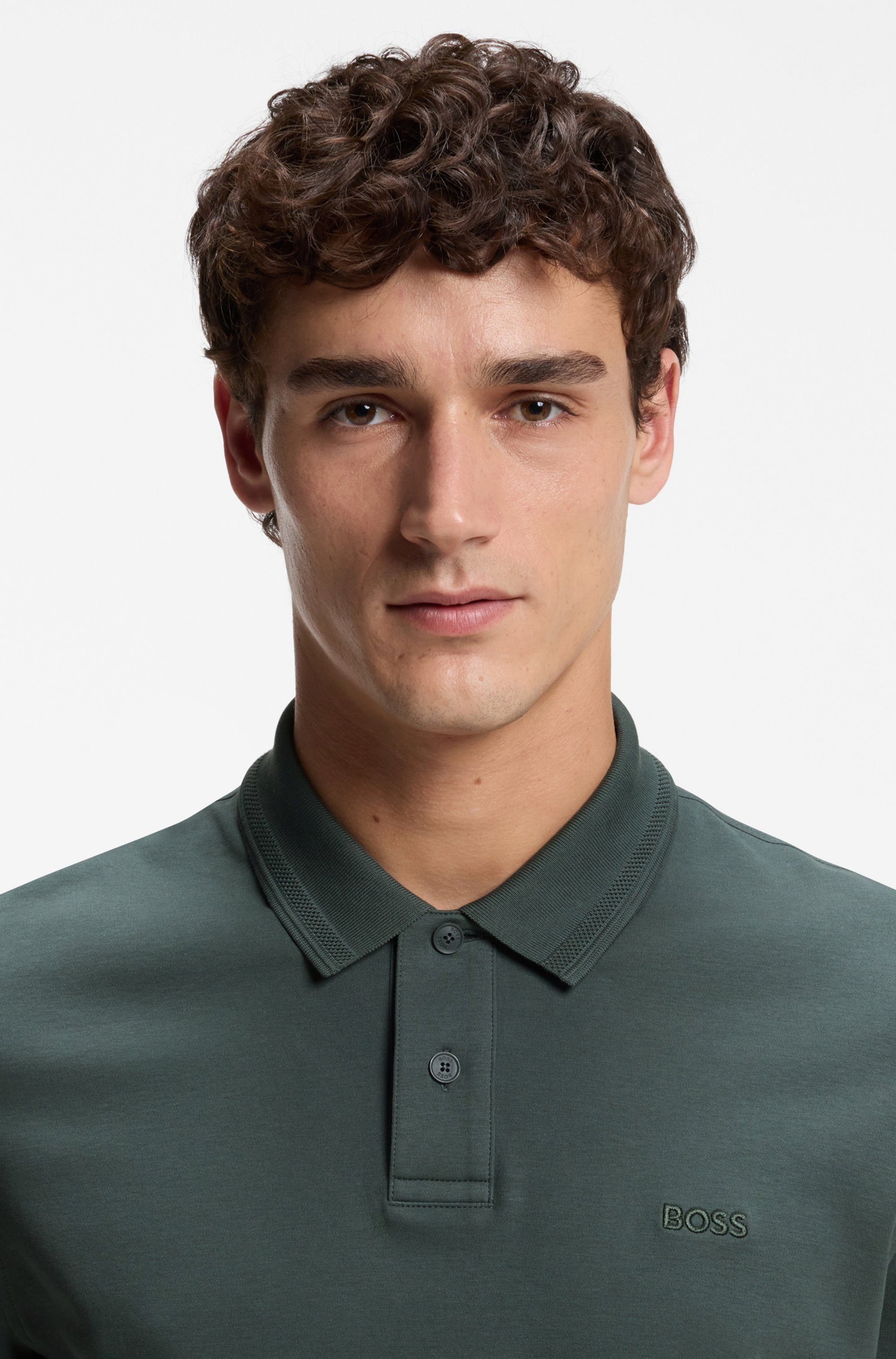 BOSS ORANGE Poloshirt Pe Interlock Langarm Polo mit Polokragen