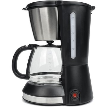 KORONA Filterkaffeemaschine 12304 Single Kaffeemaschine, Kaffeeautomat, schwarz, silber, 0,7 l Fassungsvermögen, für 5 Tassen, Edelstahlgehäuse, Mini Kaffeemaschine, Glaskanne