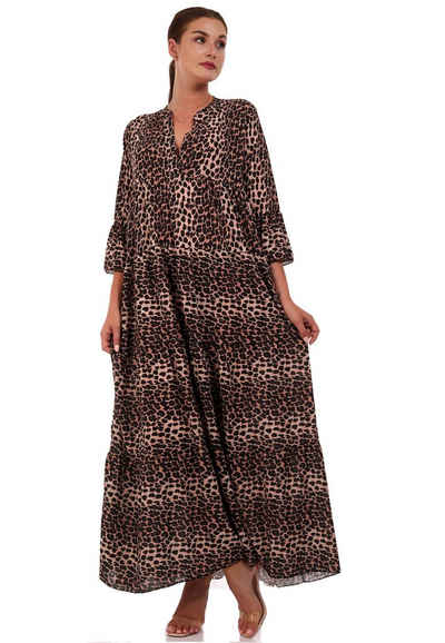YC Fashion & Style Maxikleid »Boho Maxikleid Freizeitkleid mit Alloverprint« (1-tlg) bequem zu tragen, casual, mit Volant