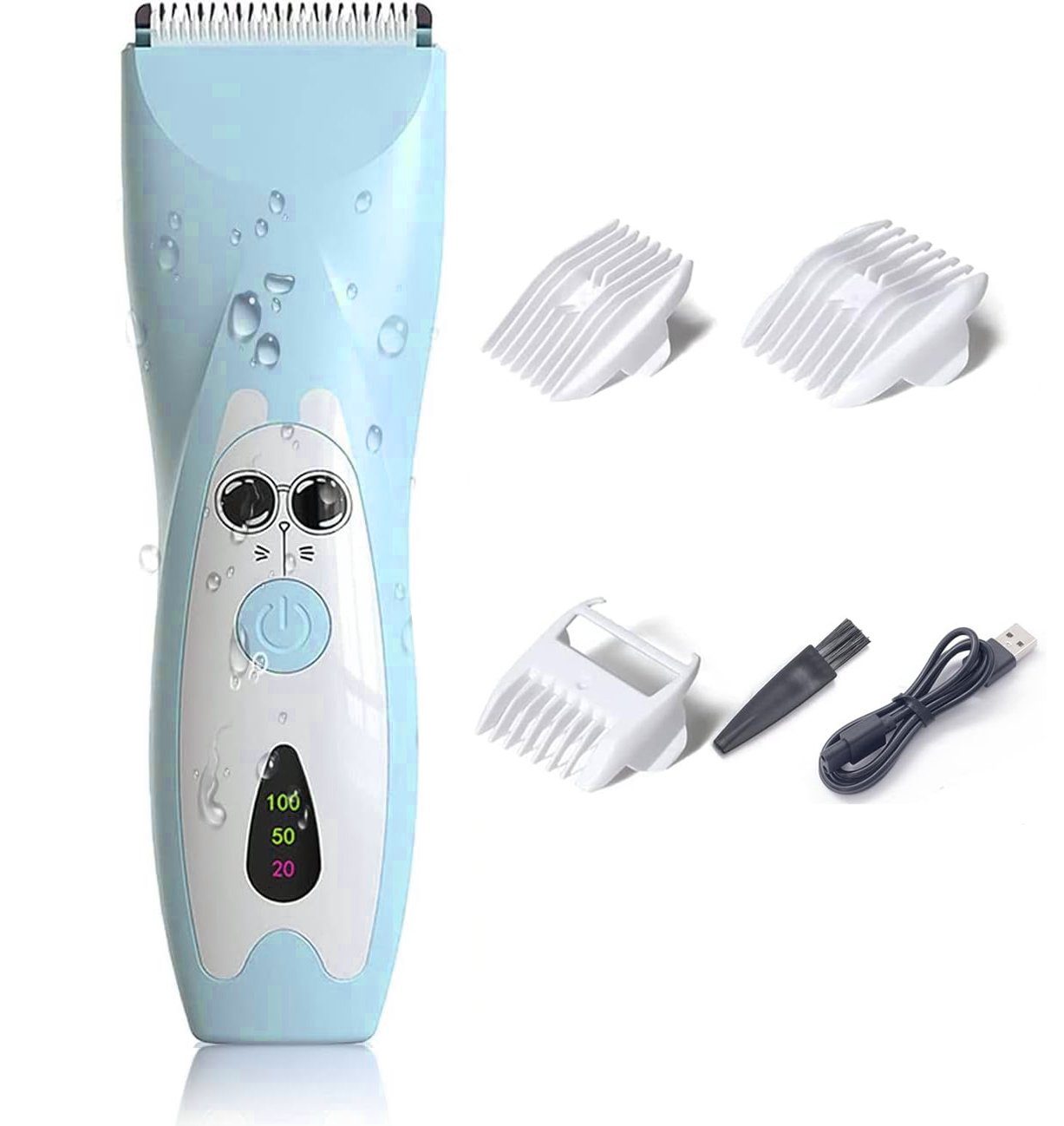 JOEAIS Haarschneider Haarschneidemaschine Kinder Baby Haarschneider Leiser Haarschneider, 48dB Baby Hair Clipper Trimmer Wasserdicht IPX7 USB-Ladekabel