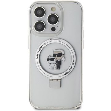 KARL LAGERFELD Handyhülle Hardcase iPhone 15 Pro MagSafe aufstellbar transparent 6,1 Zoll, Kantenschutz