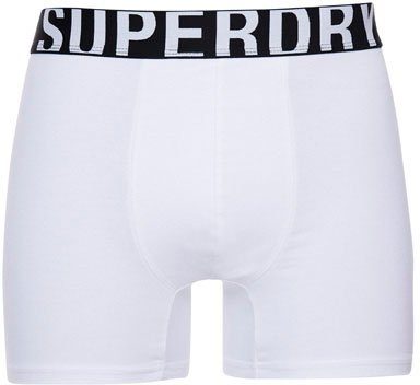 PACK BOXER Boxer 2-St., weiß DUAL LOGO 2er-Pack) DOUBLE Superdry (Packung, schwarz,
