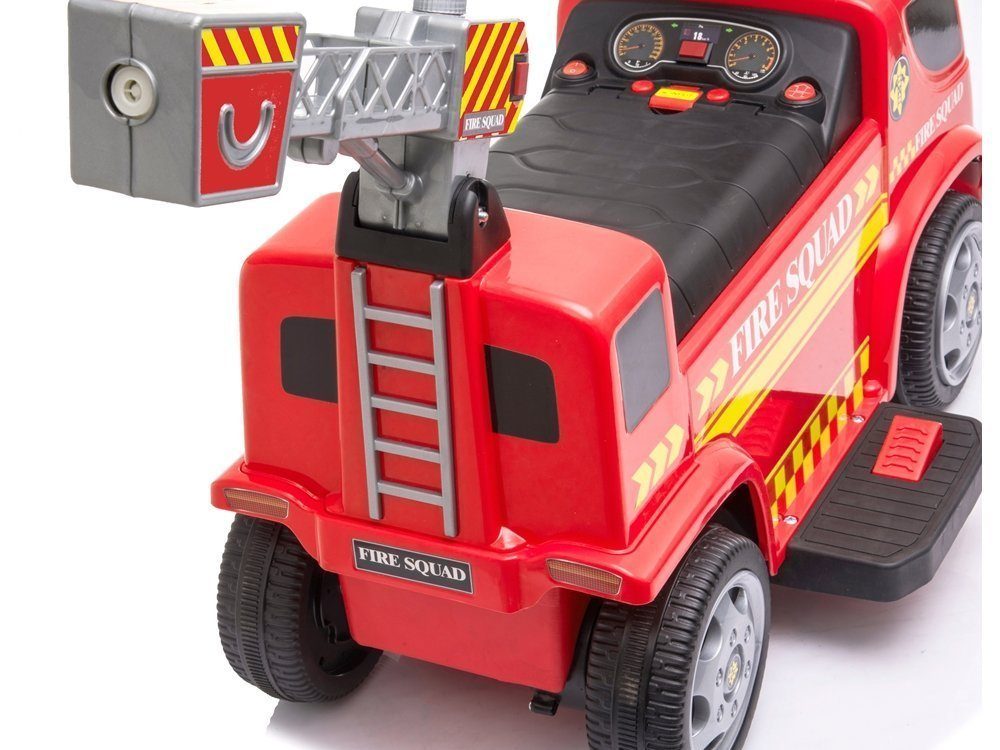 LeanTOYS Rutscher Rutschfahrzeug Soundeffekt mit Feuerwehr Batteriebetriebenes