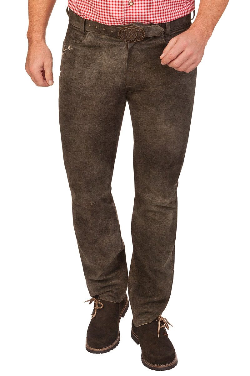 Trachtenlederhose Lederhose lang - KRISTIAN - smoke