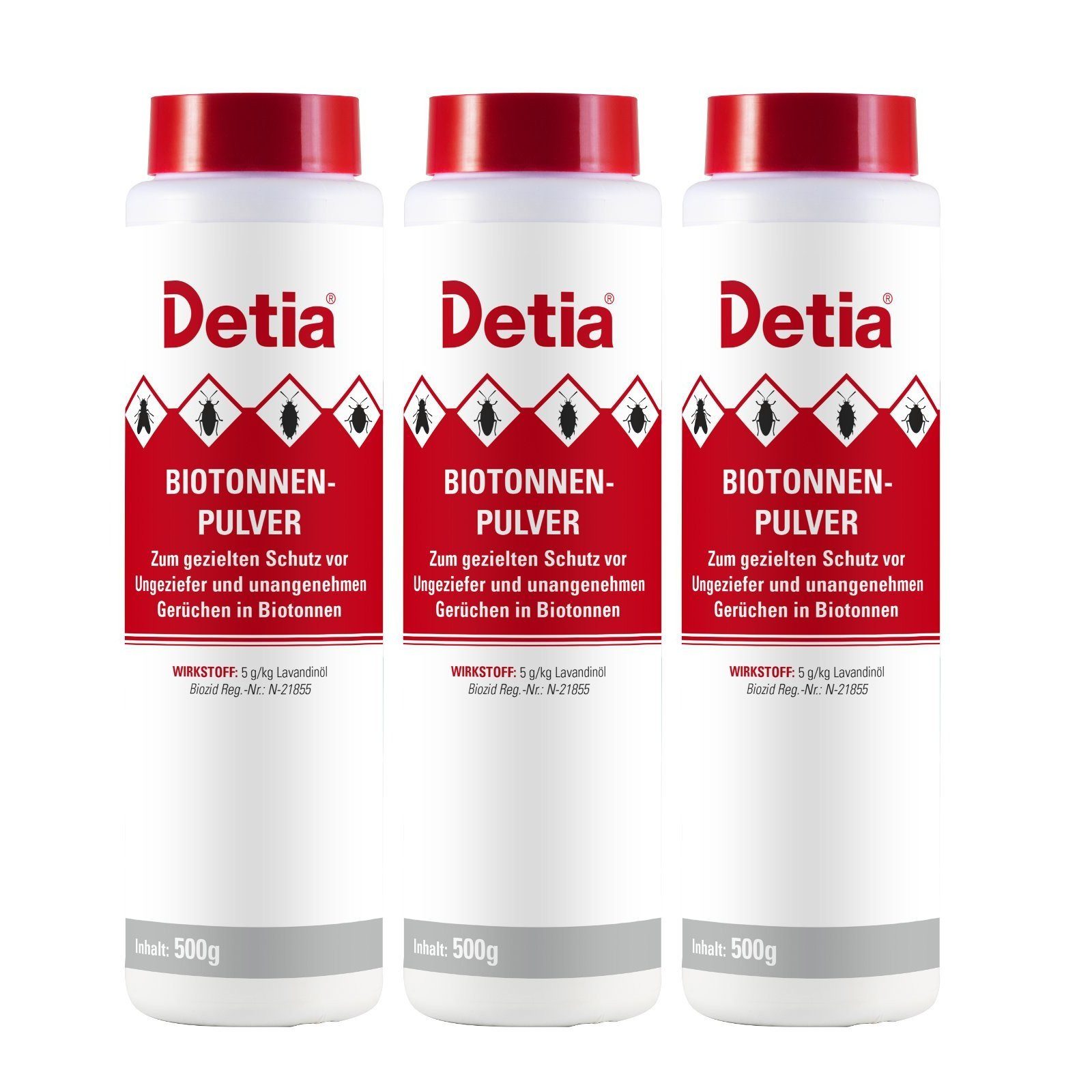 Detia Biotonnenpulver Biotonnen-Pulver - 3x 500g, 1500 g