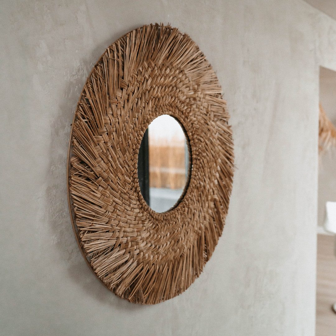 Kuzira Wandspiegel DER SONNENSCHEIN Wandspiegel Dekospiegel Seegrasspiegel günstig online kaufen
