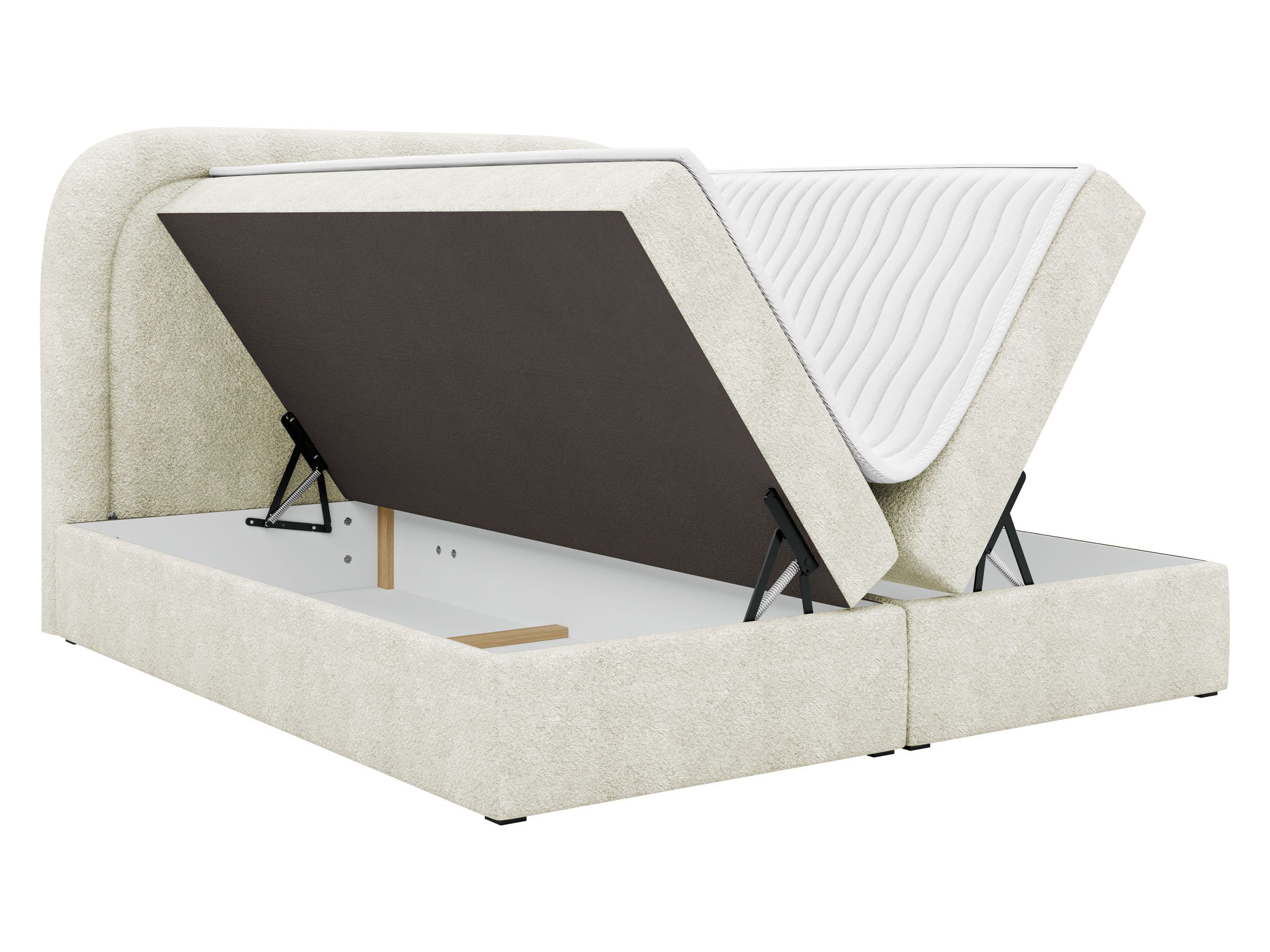 MIRJAN24 Boxspringbett Bonito (mit zwei Bettkästen), Bonellfederkern H3, Topper, 120/140/160/180/200 cm