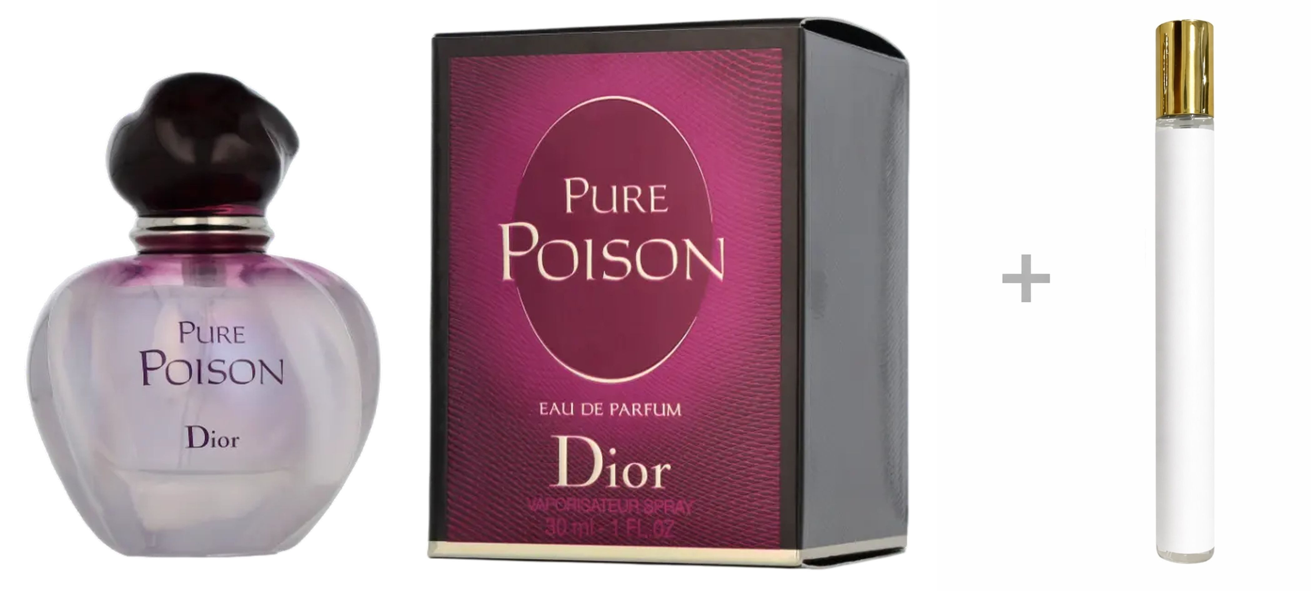Dior Duft-Set Pure Poison Damen EDP Spray + Reiseduft, DIOR, Damenparfüm, Glasflakon, Damenduft