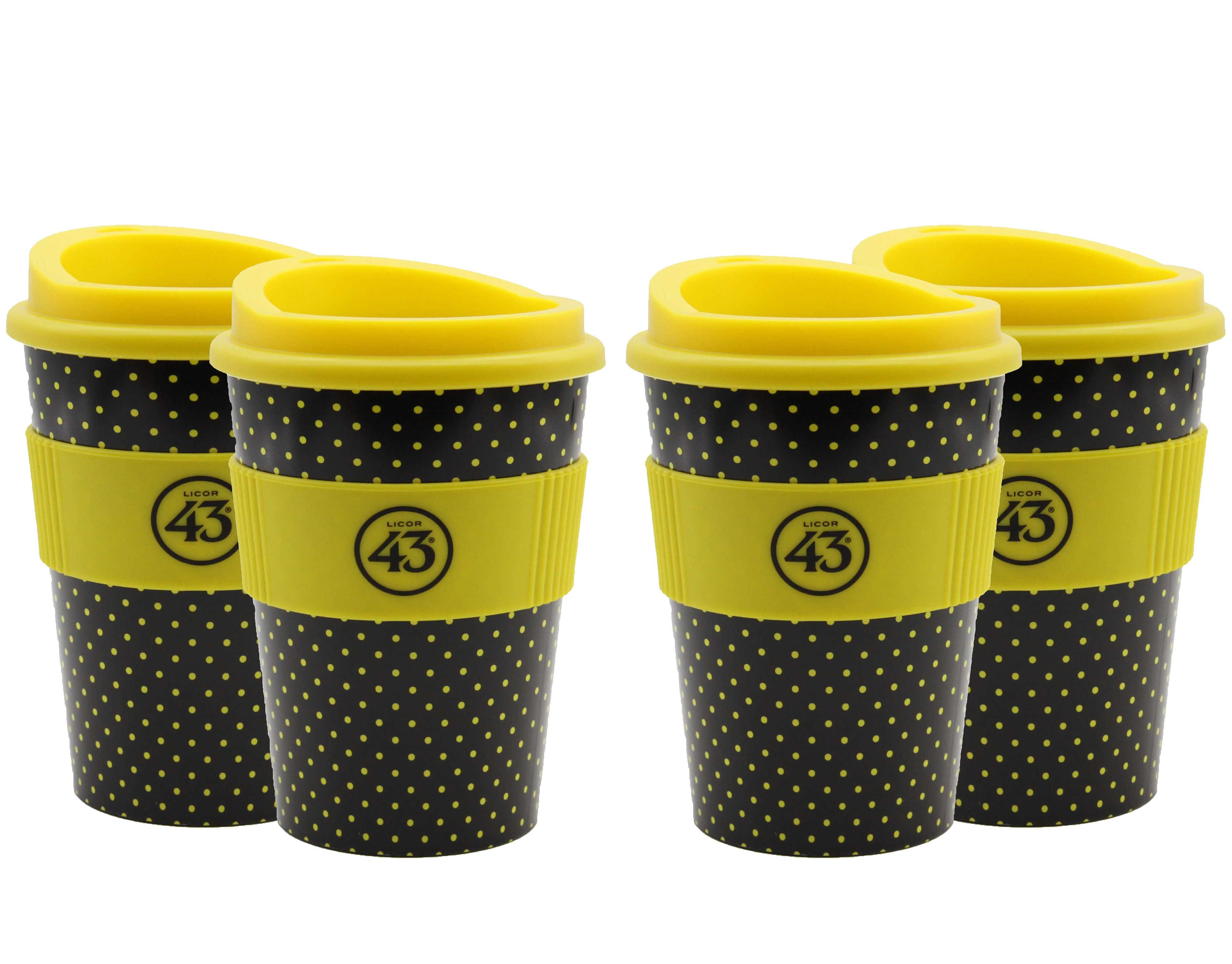 Mixcompany Coffee-to-go-Becher Licor 43 Kaffeebecher - 4er Set Trinkbecher Coffee to go mit Deckel, 4-tlg.
