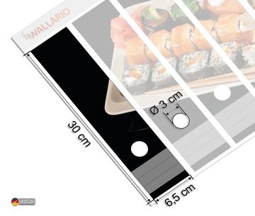 Wallario Etiketten Sushi-Menü mit Inside-Out Sushi, Nigiri und Wasabi, Ordnerrücken-Sticker in verschiedenen Ausführungen