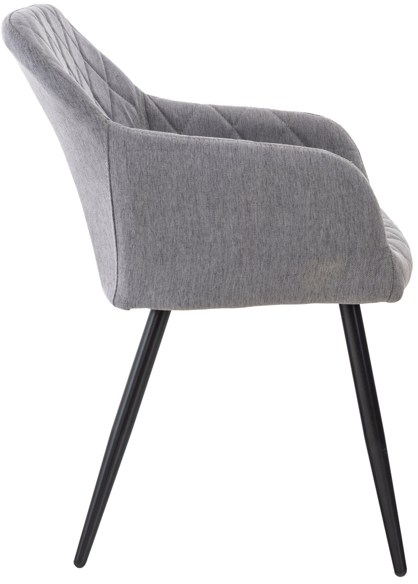 Konferenzstuhl Shyva - - grau schwarz Metall (Küchenstuhl gepolsterter hochwertig - - Esstischstuhl Sitzfläche: Polsterstuhl), Gestell: Esszimmerstuhl Stoff mit Sitzfläche Wohnzimmerstuhl TPFLiving -