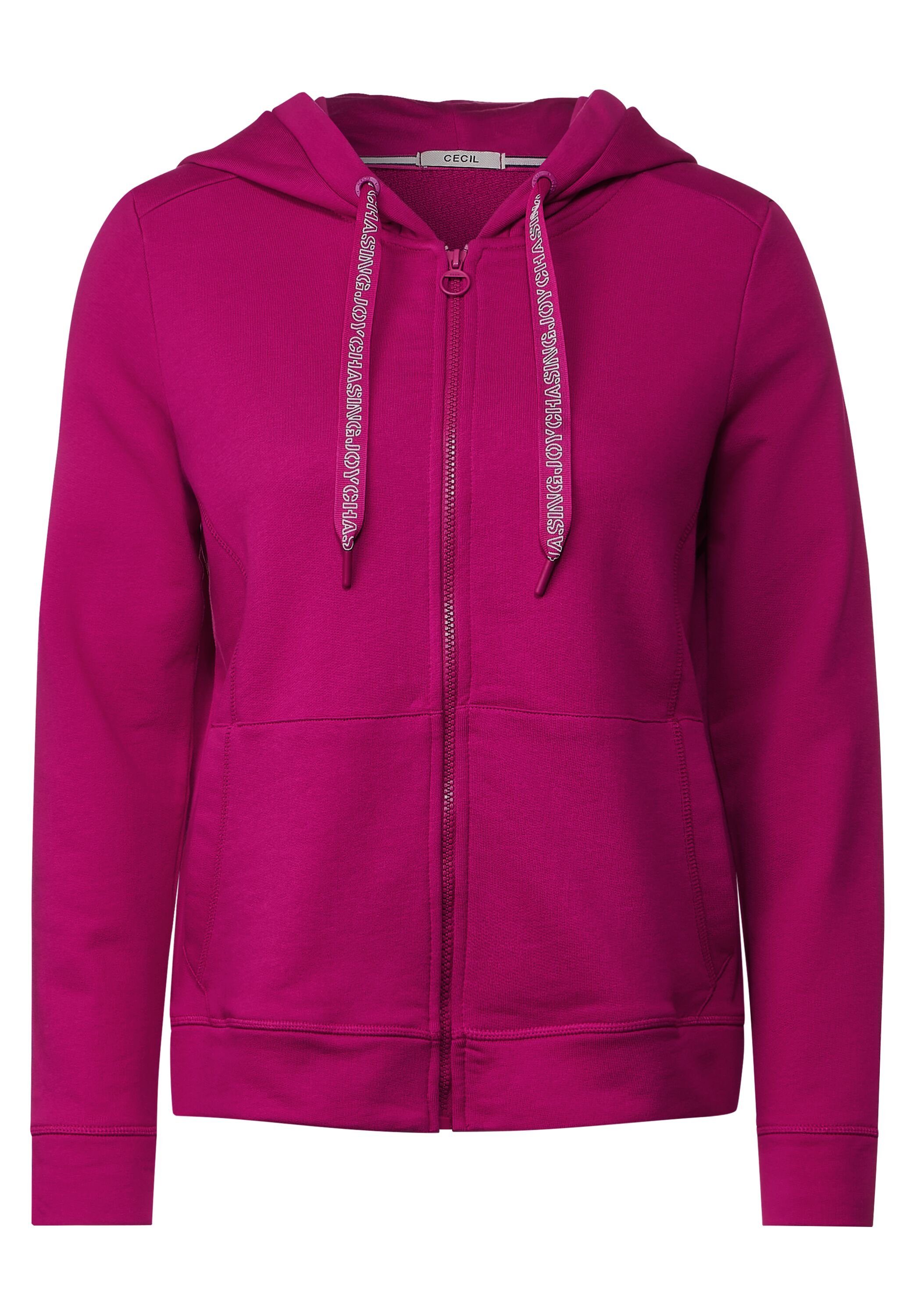 Unifarbe in Cecil Sweatjacke cool pink