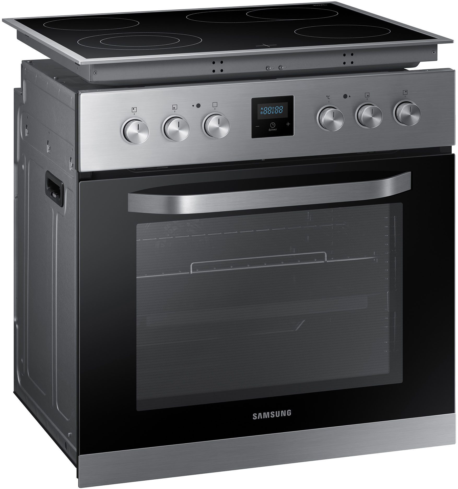 Samsung Elektro-Herd-Set F-NB69R3301RS, mit 1-fach-Teleskopauszug, Herd-Set mit SCHOTT CERAN® Kochfläche & bequemen Teleskopvollauszug