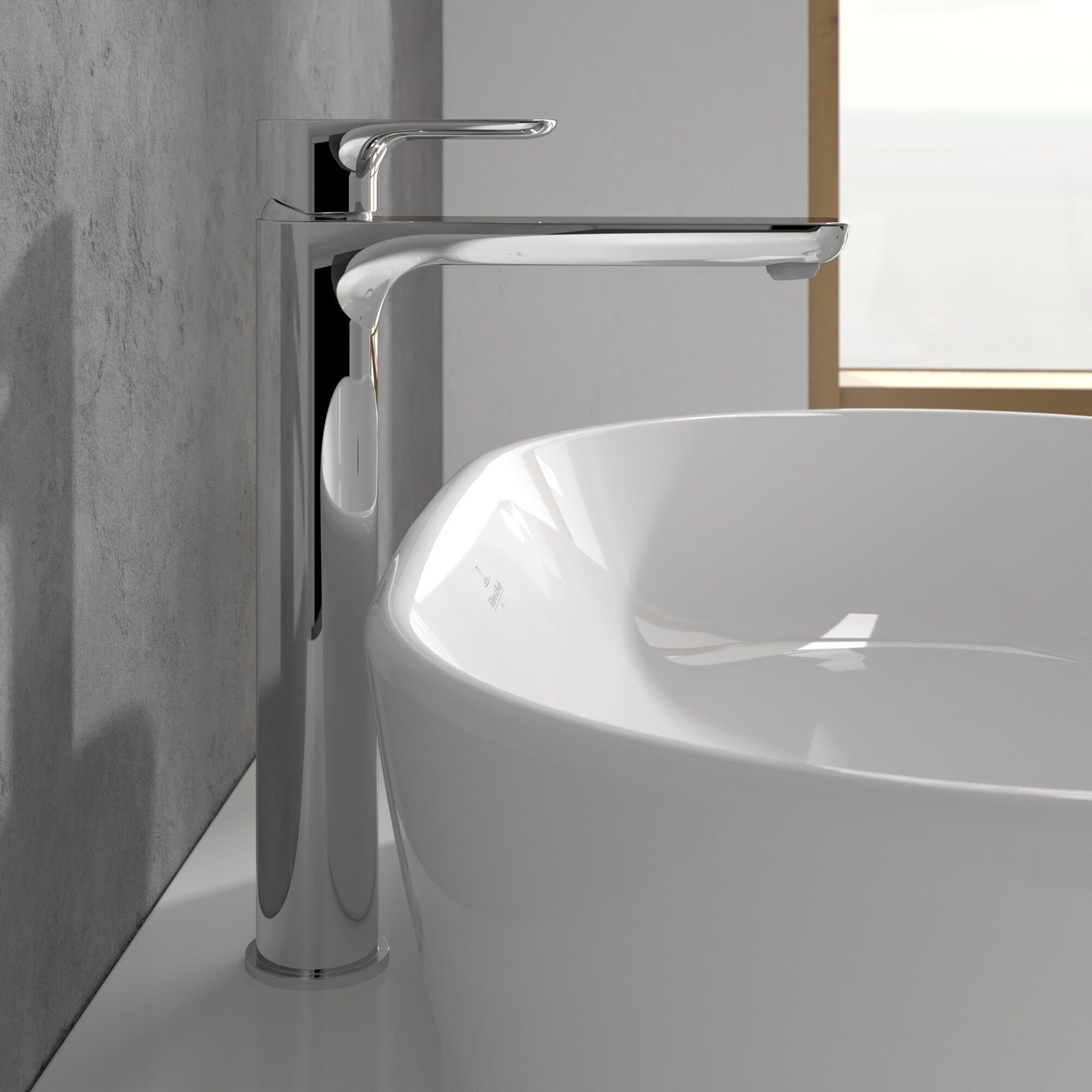 Villeroy & Boch Waschtischarmatur O.novo Einhebel, mit Push-Open-Ablaufgarnitur, Standmontage - Chrom