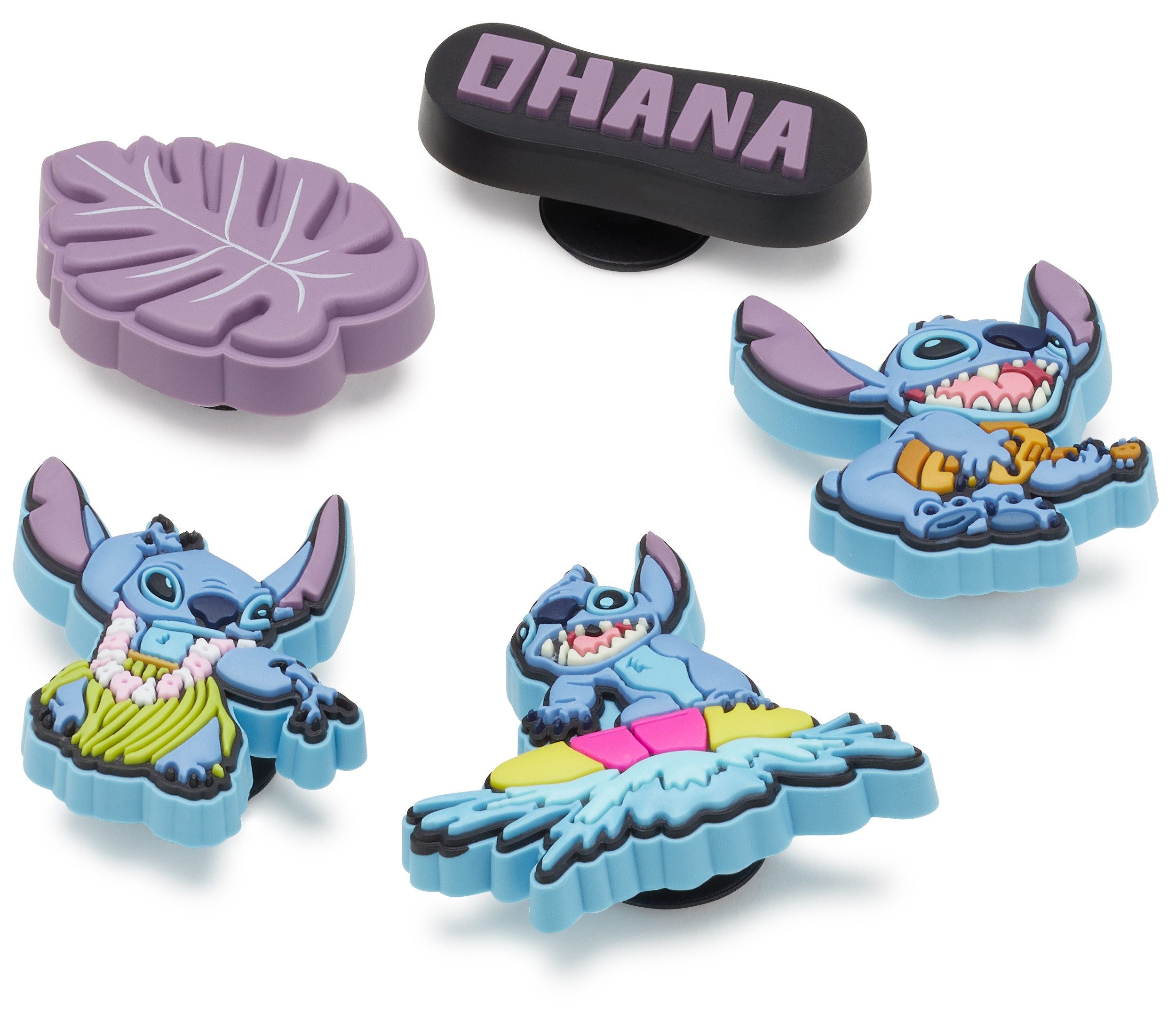 Crocs Schuhanstecker Jibbitz™ Stitch Tropical (Set, 5-tlg., Kein Spielzeug. Nicht für Kinder unter 3 Jahren geeignet), Charm, Anstecker, Schuh-Anstecker von Lilo und Stich