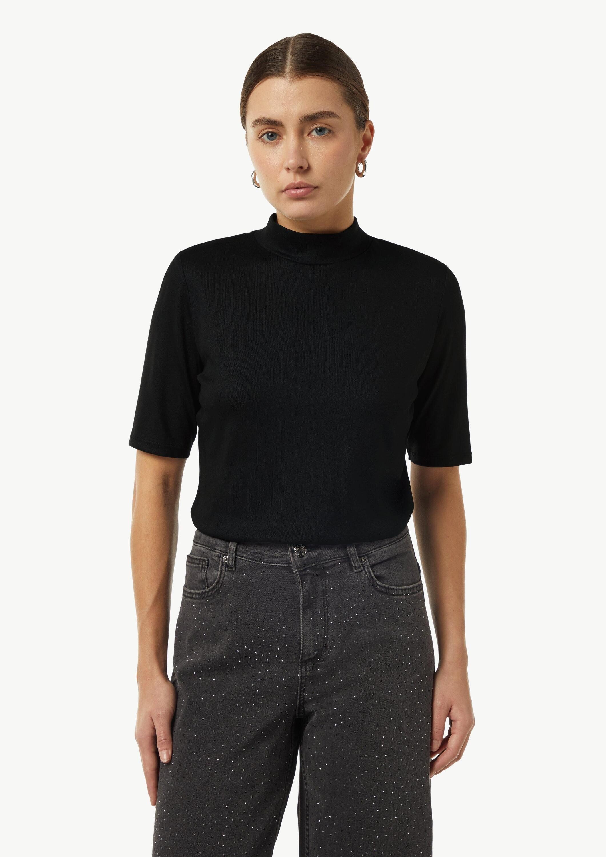 comma Kurzarmshirt T-Shirt Schimmerndes Shirt mit günstig online kaufen